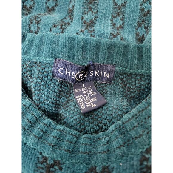 Vtg Chereskin Womens L Oversized Knit Sweater Pullover Long Sleeve Green Granpa - Picture 2 of 3
